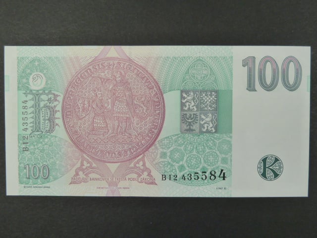 100 Kč 1995 s. B 12, chybotisk "bez průsvitky", Baj. CZ 12