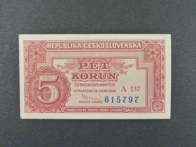 5 Kčs 25.1.1949 série A 137