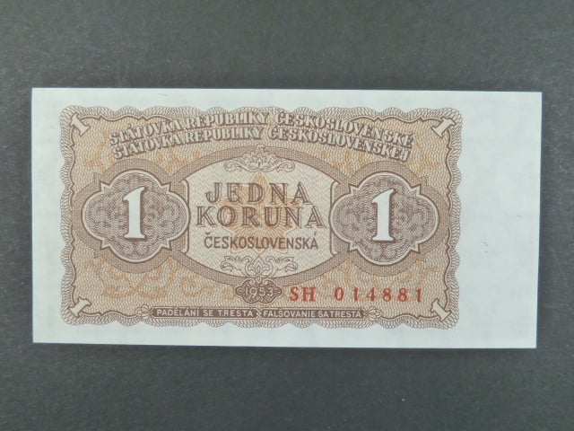 1 Kčs 1953 série SH, tiskárna STC Praha