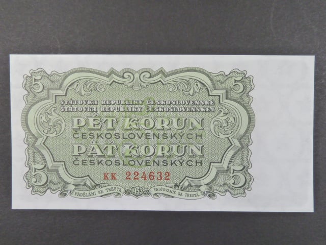 5 Kčs 1953 série KK, tiskárna STC Praha
