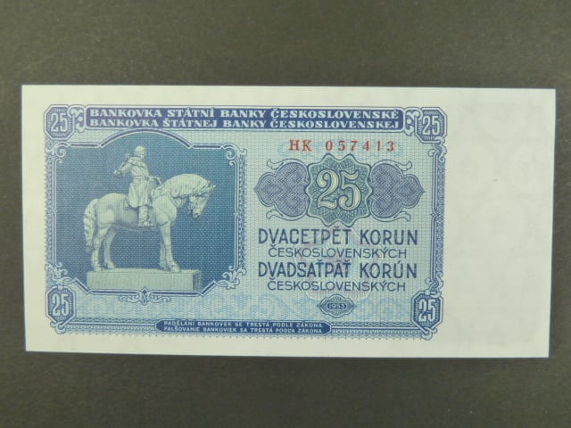 25 Kčs 1953 série HK, tiskárna STC Praha