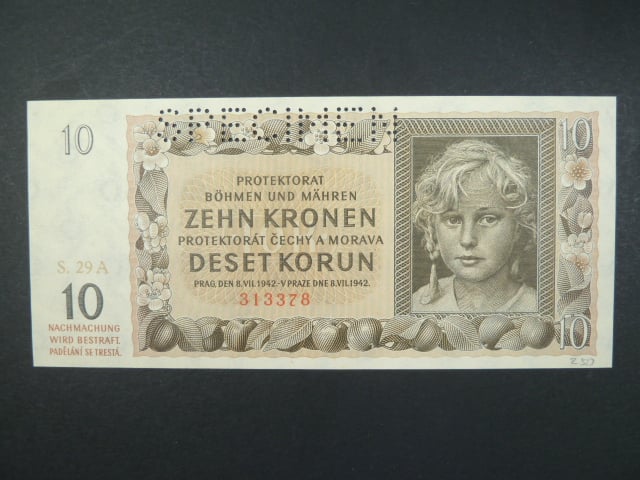 10 K 8.7.1942, série 29 A, perf. SPECIMEN