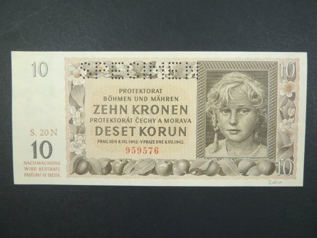 10 K 8.7.1942, série 20 N, perf. SPECIMEN