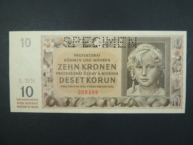 10 K 8.7.1942, série 30 N, perf. SPECIMEN