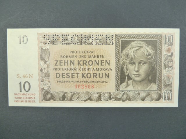10 K 8.7.1942, série 46 N, perf. SPECIMEN