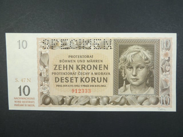 10 K 8.7.1942, série 47 N, perf. SPECIMEN
