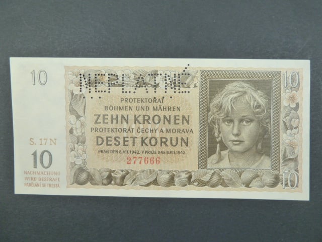 10 K 8.7.1942, série 17 N, perf. NEPLATNÉ