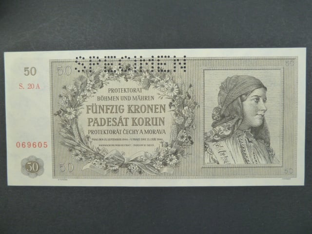 50 K 25.9.1944 série 20 A perf. SPECIMEN
