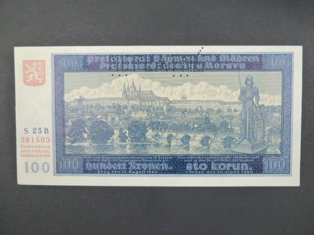 100 K 1940, série 25 B I. vydání, perf. NEPLATNÉ