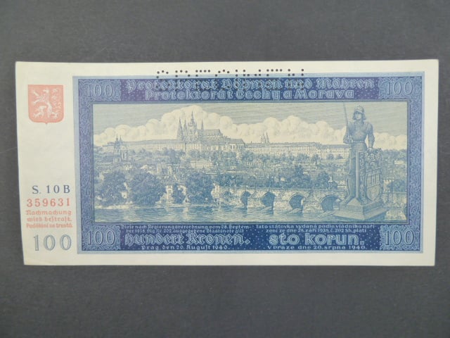 100 K 1940, série 10 B I. vydání, perf. SPECIMEN