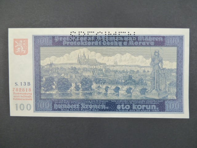 100 K 1940, série 13 B I. vydání, perf. SPECIMEN