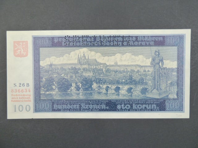 100 K 1940, série 26 B I. vydání, perf. SPECIMEN