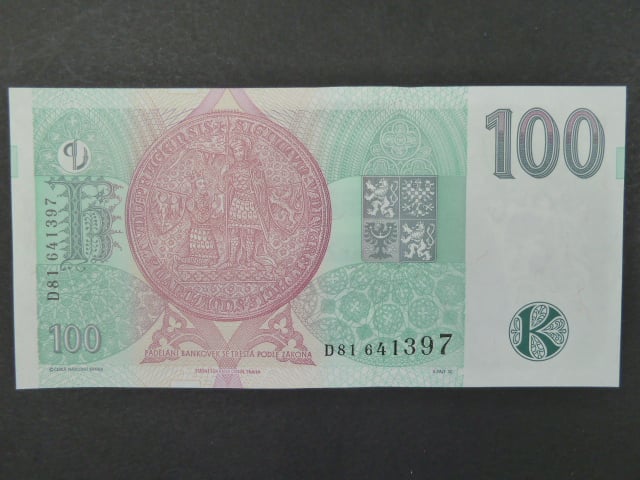 100 Kč 1997 s. D 81, Baj. CZ 18, Pi. 18