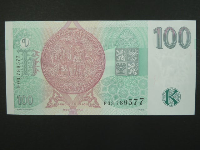100 Kč 1997 s. F 03, Baj. CZ 18, Pi. 18
