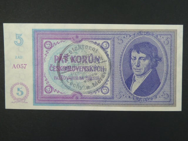 5 K 1938 série A 057, ruční přetisk