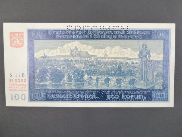 100 K 1940, série 13 B I. vydání, perf. SPECIMEN