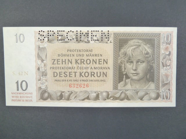 10 K 8.7.1942, série 42 N, perf. SPECIMEN