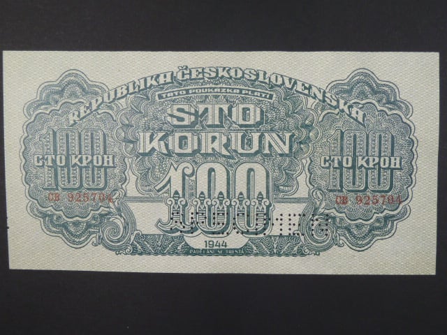 100 K 1944 série CB, číslovač 6b, perf. SPECIMEN
