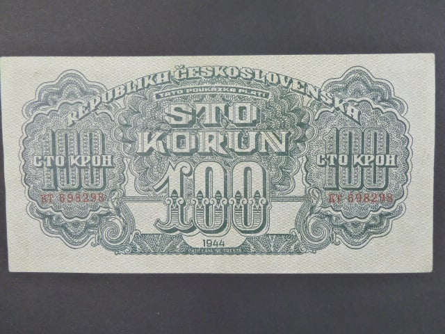 100 K 1944 série KT, číslovač 6b, perf. SPECIMEN