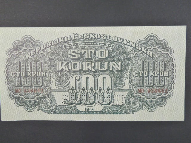 100 K 1944 série MC, číslovač 6b, perf. SPECIMEN