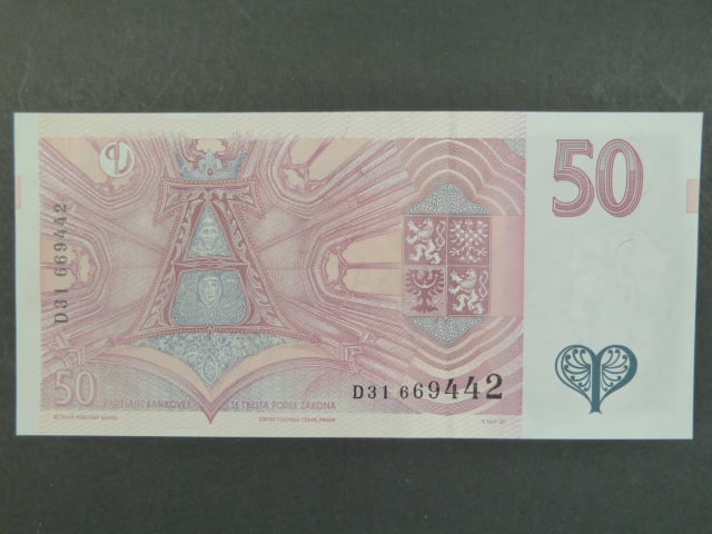 50 Kč 1997 s. D 31, Baj. CZ 17, Pi. 17