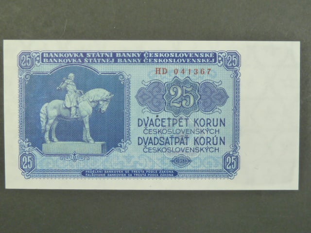 25 Kčs 1953 série HD, tiskárna STC Praha, perf. 3md