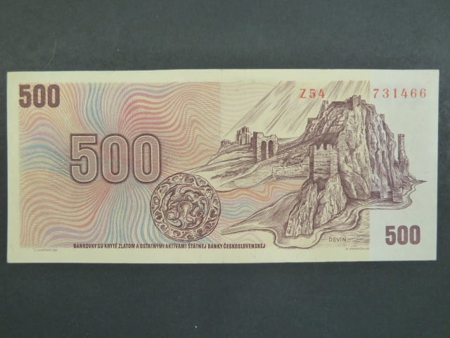 500 Kč 1973 s. Z 54, kolek, Baj. CZ 2, Pi. 2