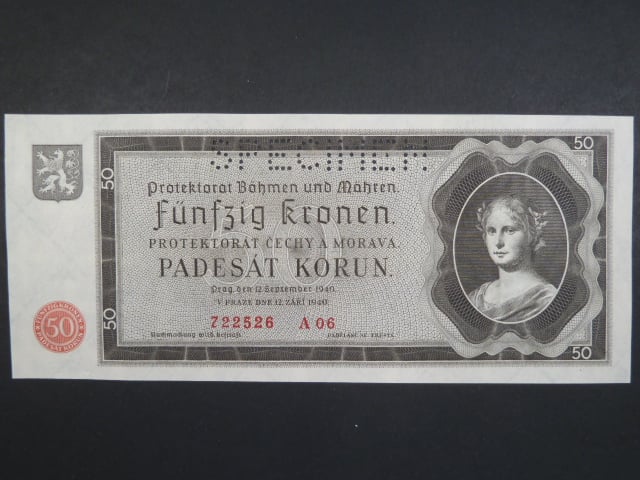 50 K 12.9.1940 série A 06, perforace SPECIMEN