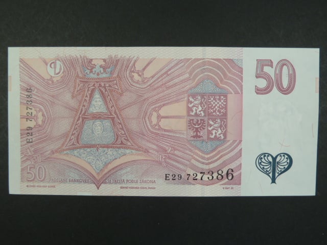 50 Kč 1997 s. E 29, Baj. CZ 17, Pi. 17