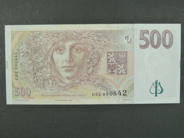 500 Kč 1997 s. C 62, Baj. CZ 19, Pi. 20