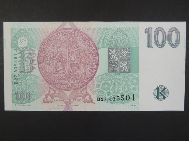 100 Kč 1995 s. B 27, chybotisk "bez průsvitky", Baj. CZ 12