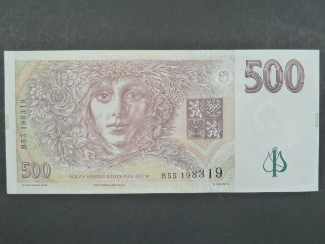 500 Kč 1997 s. B 55, Baj. CZ 13, Pi. 14