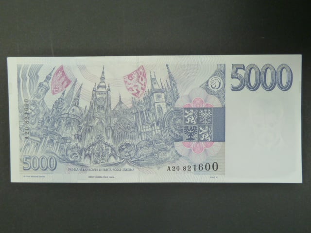 5000 Kč 1993 s. A 20, Baj. CZ 9, Pi. 9