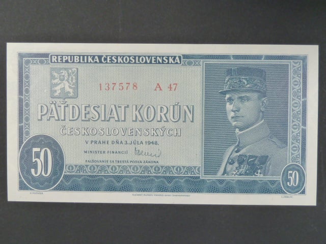 50 Kčs 3.7.1948, serie A 47