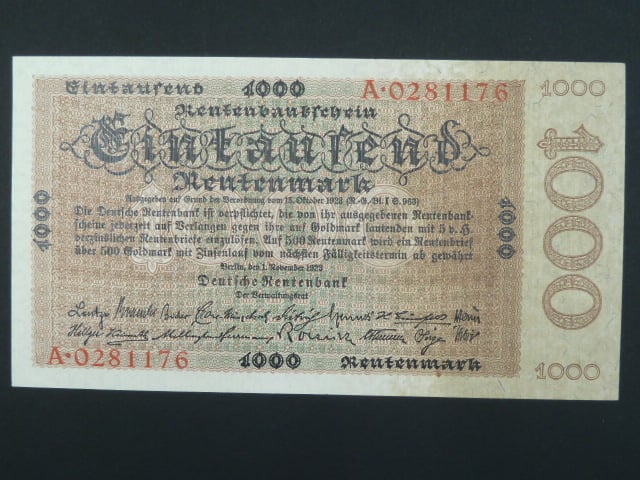 Německo, 1000 Rtm 1923 série A