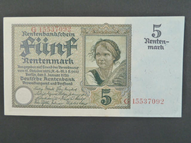 Německo, 5 Rtm 1926 série G, 8-mi místný číslovač