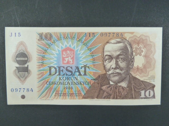 10 Kčs 1986 s. J 15