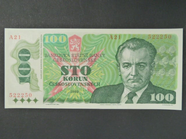 100 Kčs 1989 s. A 21