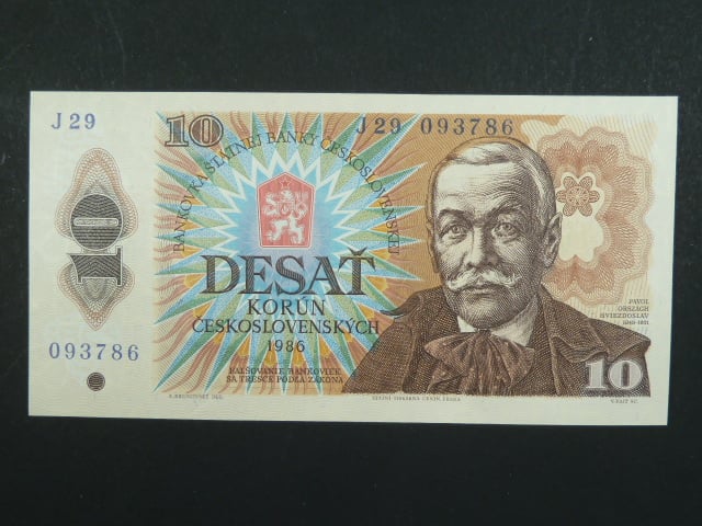 10 Kčs 1986 s. J 29