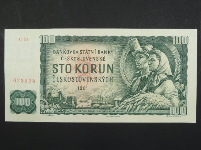 100 Kčs 1961 série G 53, číslovač 1c