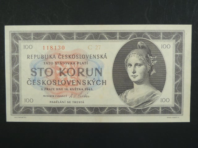100 Kčs 1945 série C 27
