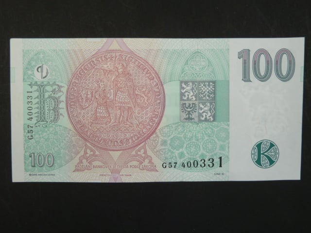 100 Kč 1997 s. G 57, Baj. CZ 18, Pi. 18