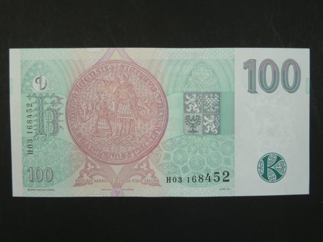 100 Kč 1997 s. H 03, Baj. CZ 18, Pi. 18