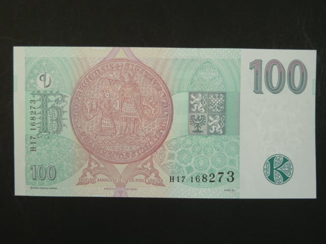 100 Kč 1997 s. H 17, Baj. CZ 18, Pi. 18