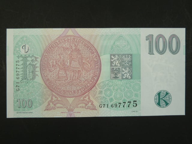 100 Kč 1997 s. G 71, Baj. CZ 18, Pi. 18