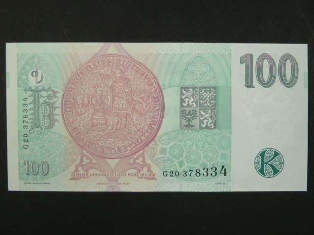 100 Kč 1997 s. G 20, Baj. CZ 18, Pi. 18