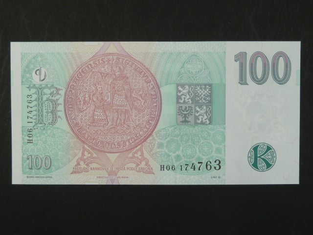 100 Kč 1997 s. H 06, Baj. CZ 18, Pi. 18