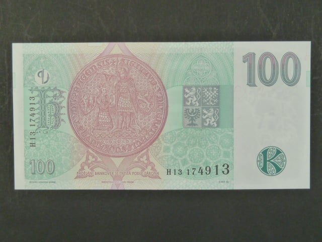 100 Kč 1997 s. H 13, Baj. CZ 18, Pi. 18