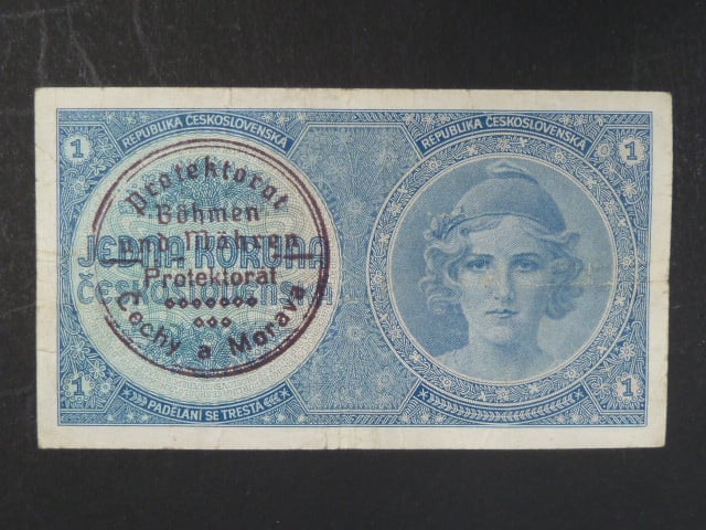 1 K 1938 série A 045, ruční přetisk