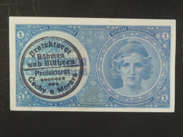1 K 1938 série A 077, ruční přetisk